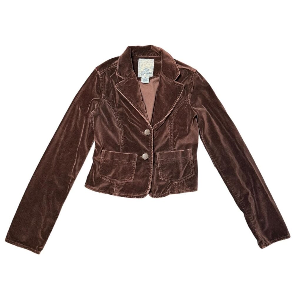 Y2K BB Dakota Velvet Corduroy Dark Brown Blazer Jacket Size Small